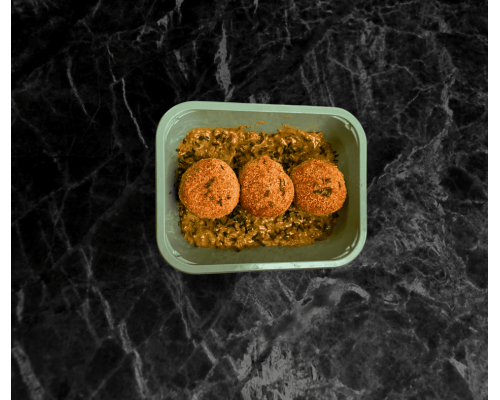 Oven ready Haggis truffles in a peppercorn sauce
